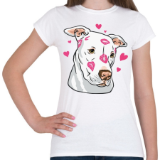 PRINTFASHION Szeretem a kutyám Pitt bull - Női póló - Fehér női póló