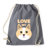 PRINTFASHION Szeretem a kutyám - Sportzsák, Tornazsák - Grafitszürke