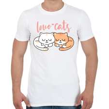 PRINTFASHION Szeretem a macskákat - Férfi póló - Fehér férfi póló
