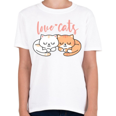 PRINTFASHION Szeretem a macskákat - Gyerek póló - Fehér