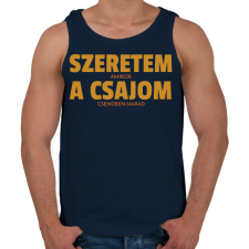 PRINTFASHION Szeretem, amikor a csajom csendben marad - Férfi atléta - Sötétkék atléta, trikó