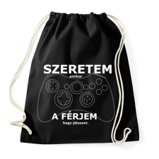 PRINTFASHION szeretem, amikor a férjem hagy játszani - Sportzsák, Tornazsák - Fekete tornazsák