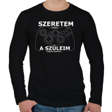 PRINTFASHION szeretem, amikor a szüleim hagynak játszani - Férfi hosszú ujjú póló - Fekete férfi póló