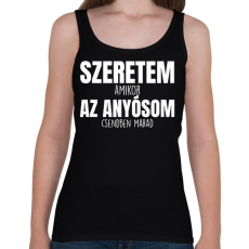 PRINTFASHION Szeretem az anyósom fehér - Női atléta - Fekete