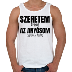 PRINTFASHION Szeretem az anyósom fekete - Férfi atléta - Fehér