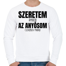 PRINTFASHION Szeretem az anyósom fekete - Férfi pulóver - Fehér férfi pulóver, kardigán