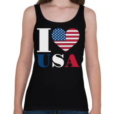 PRINTFASHION Szeretem az USA-t - Női atléta - Fekete női trikó