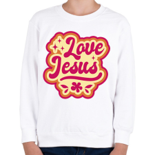 PRINTFASHION Szeretem Jézust - Gyerek pulóver - Fehér gyerek pulóver, kardigán
