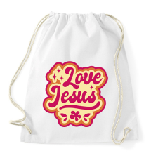 PRINTFASHION Szeretem Jézust - Sportzsák, Tornazsák - Fehér tornazsák