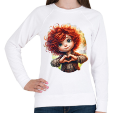 PRINTFASHION Szeretlek ám... - Női pulóver - Fehér női pulóver, kardigán