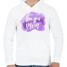 PRINTFASHION Szeretlek Anya - Férfi kapucnis pulóver - Fehér férfi pulóver, kardigán