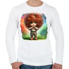PRINTFASHION Szeretlek - Férfi hosszú ujjú póló - Fehér férfi póló