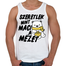 PRINTFASHION Szeretlek, mint maci a mézet - páros minta - Férfi atléta - Fehér
