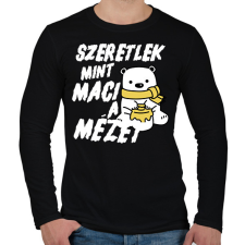 PRINTFASHION Szeretlek, mint maci a mézet - páros minta - Férfi hosszú ujjú póló - Fekete férfi póló