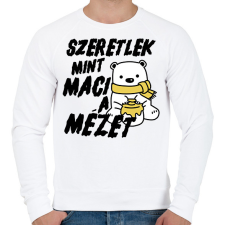 PRINTFASHION Szeretlek, mint maci a mézet - páros minta - Férfi pulóver - Fehér férfi pulóver, kardigán
