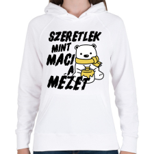 PRINTFASHION Szeretlek, mint maci a mézet - páros minta - Női kapucnis pulóver - Fehér női pulóver, kardigán