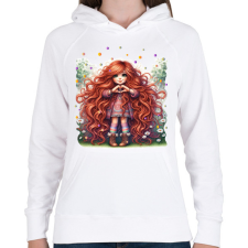 PRINTFASHION Szeretlek - Női kapucnis pulóver - Fehér női pulóver, kardigán