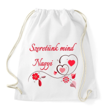 PRINTFASHION Szeretünk mind Nagyi - Sportzsák, Tornazsák - Fehér tornazsák