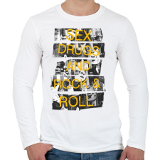 PRINTFASHION Szex, drog és rock&roll - Férfi hosszú ujjú póló - Fehér férfi póló