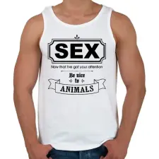 PRINTFASHION Szex - Férfi atléta - Fehér atléta, trikó
