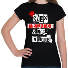 PRINTFASHION Szex, Társasjátékok & Rock 'n' Roll - Női póló - Fekete női póló