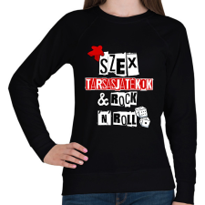 PRINTFASHION Szex, Társasjátékok & Rock 'n' Roll - Női pulóver - Fekete női pulóver, kardigán