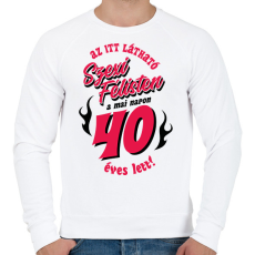 PRINTFASHION Szexi Szülinapos Félisten világosra 40 - Férfi pulóver - Fehér