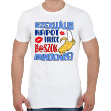 PRINTFASHION Szexuális napot tartok - Férfi póló - Fehér férfi póló