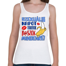PRINTFASHION Szexuális napot tartok - Női atléta - Fehér női trikó