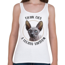 PRINTFASHION Szfinx cica - Legjobb barát - Női atléta - Fehér női trikó