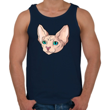 PRINTFASHION Szfinx macska buksi - Férfi atléta - Sötétkék atléta, trikó