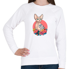 PRINTFASHION Szfinx macska - Női pulóver - Fehér