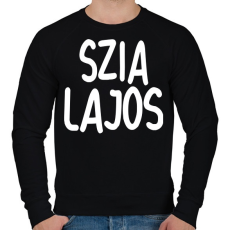 PRINTFASHION Szia Lajos! - Férfi pulóver - Fekete