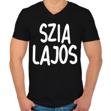 PRINTFASHION Szia Lajos! - Férfi V-nyakú póló - Fekete