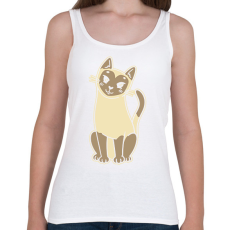 PRINTFASHION Sziámi cica - Női atléta - Fehér