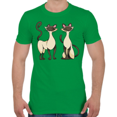 PRINTFASHION Sziámi cicák - Férfi póló - Zöld