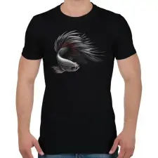 PRINTFASHION Sziámi harcoshal portré - Férfi póló - Fekete férfi póló