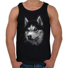 PRINTFASHION Szibériai husky - Férfi atléta - Fekete