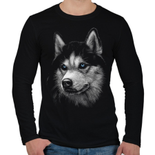PRINTFASHION Szibériai husky - Férfi hosszú ujjú póló - Fekete férfi póló