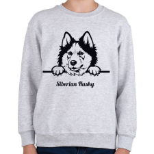 PRINTFASHION Szibériai Husky - Gyerek pulóver - Sport szürke gyerek pulóver, kardigán