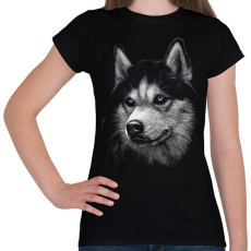 PRINTFASHION Szibériai husky - Női póló - Fekete