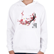 PRINTFASHION szilvavirág - Gyerek kapucnis pulóver - Fehér gyerek pulóver, kardigán