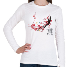 PRINTFASHION szilvavirág - Női hosszú ujjú póló - Fehér női póló
