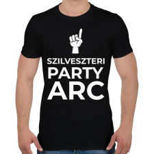 PRINTFASHION SZILVESZTERI PARTY ARC - Férfi póló - Fekete férfi póló