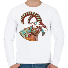PRINTFASHION Színes Bak horoszkóp - Férfi pulóver - Fehér férfi pulóver, kardigán