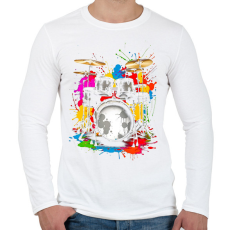 PRINTFASHION Színes dob - Férfi hosszú ujjú póló - Fehér