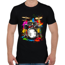 PRINTFASHION Színes dob - Férfi póló - Fekete férfi póló