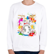 PRINTFASHION Színes dob - Gyerek pulóver - Fehér gyerek pulóver, kardigán