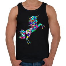 PRINTFASHION Színes egyszarvú - Férfi atléta - Fekete