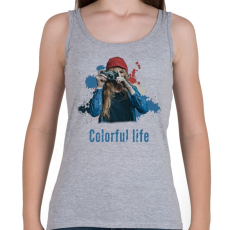 PRINTFASHION színes élet - Női atléta - Sport szürke